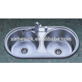 AustraliaTopmounted Round Double bowl Stainless Steel SUS 304 kitchen corner sink